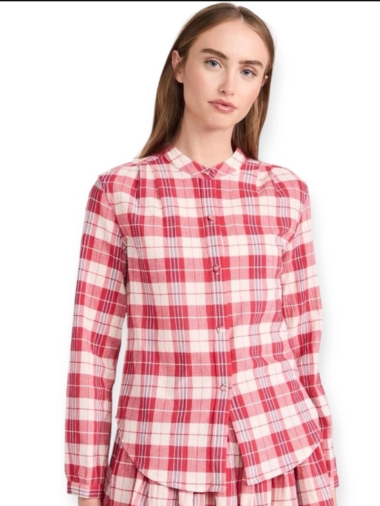 Suzi Kondi Tops - Suzie Kondi Koubi Button Up Plaid Gauze Blouse Size Medium